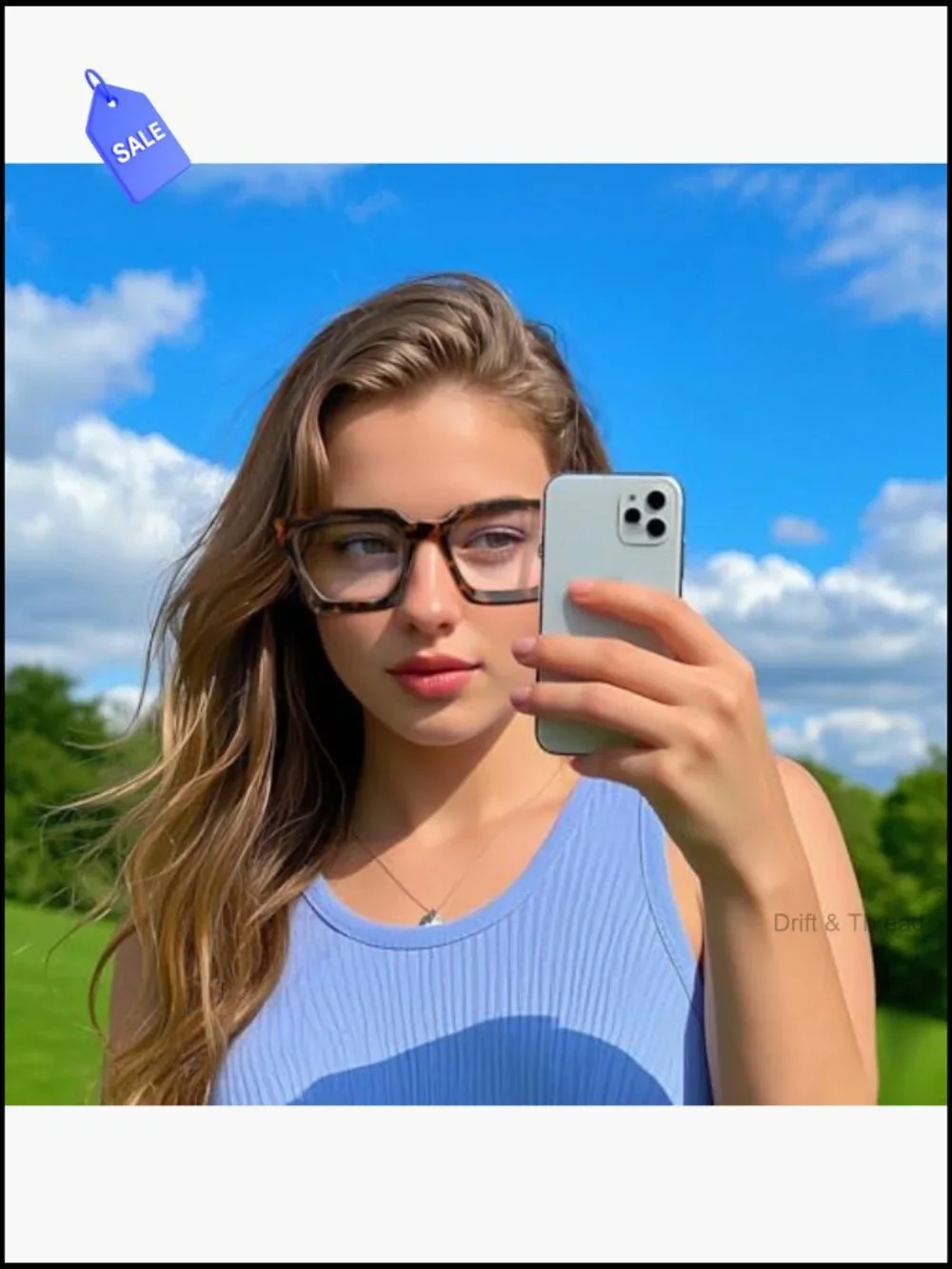 Oversized Rectangle Blue Light Blocking Glasses Non-Prescription Anti Eyestrain